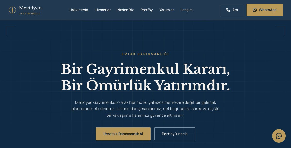 Emlak ofisi web sitesi örneği